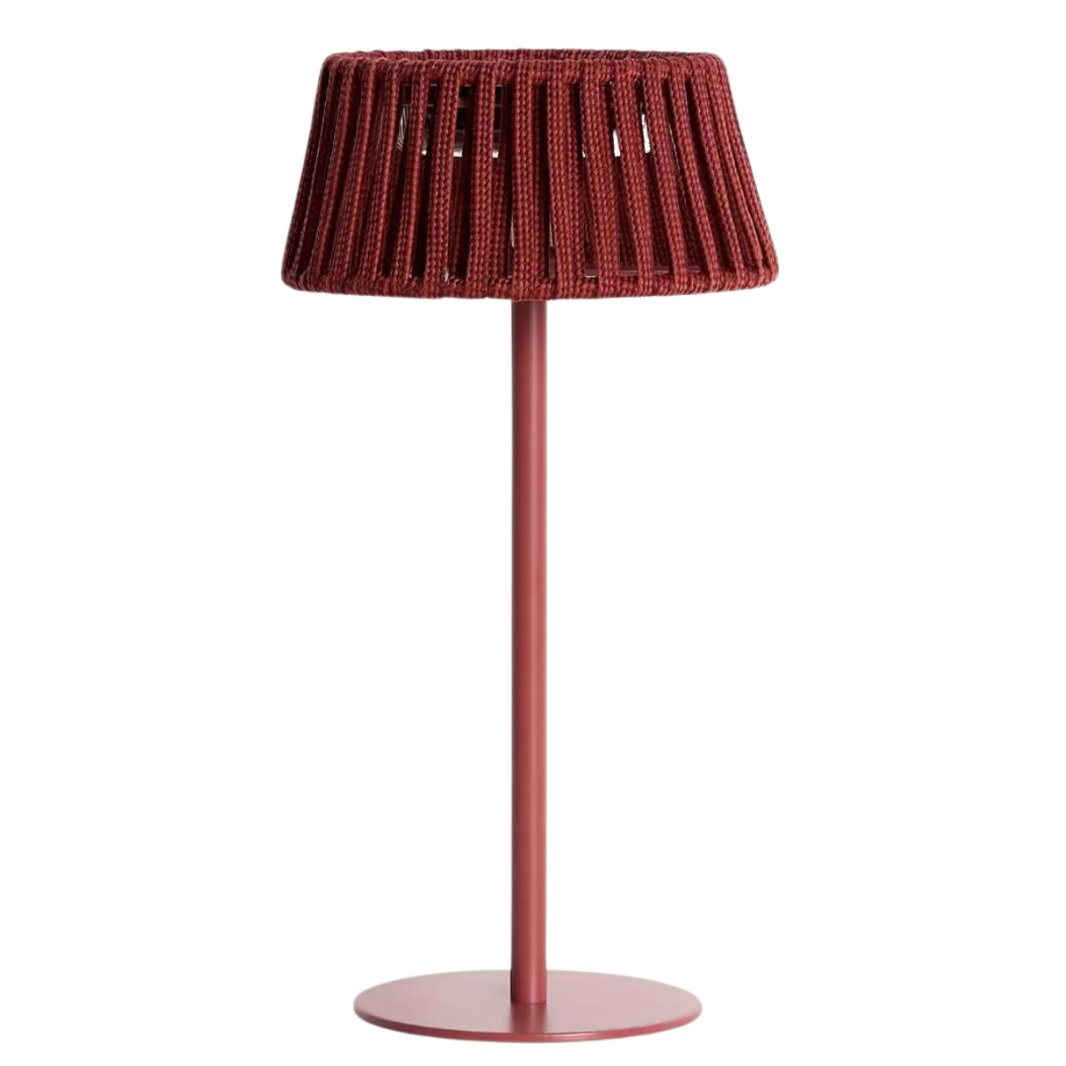 a red rope rattan outdoor lamp