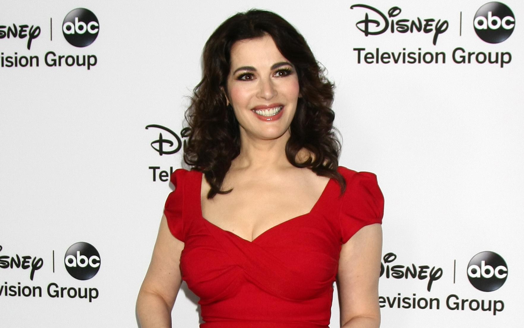 nigella lawson in a red dress