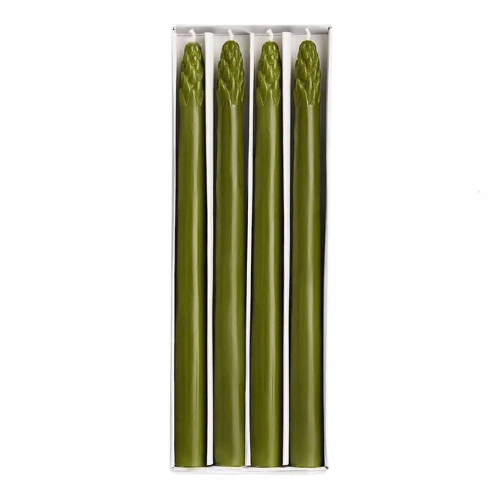 set of 4 asparagus dinner candles