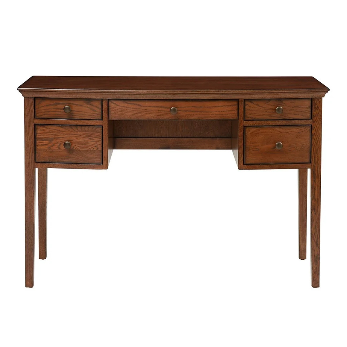 a dark oak traditional style dressing table
