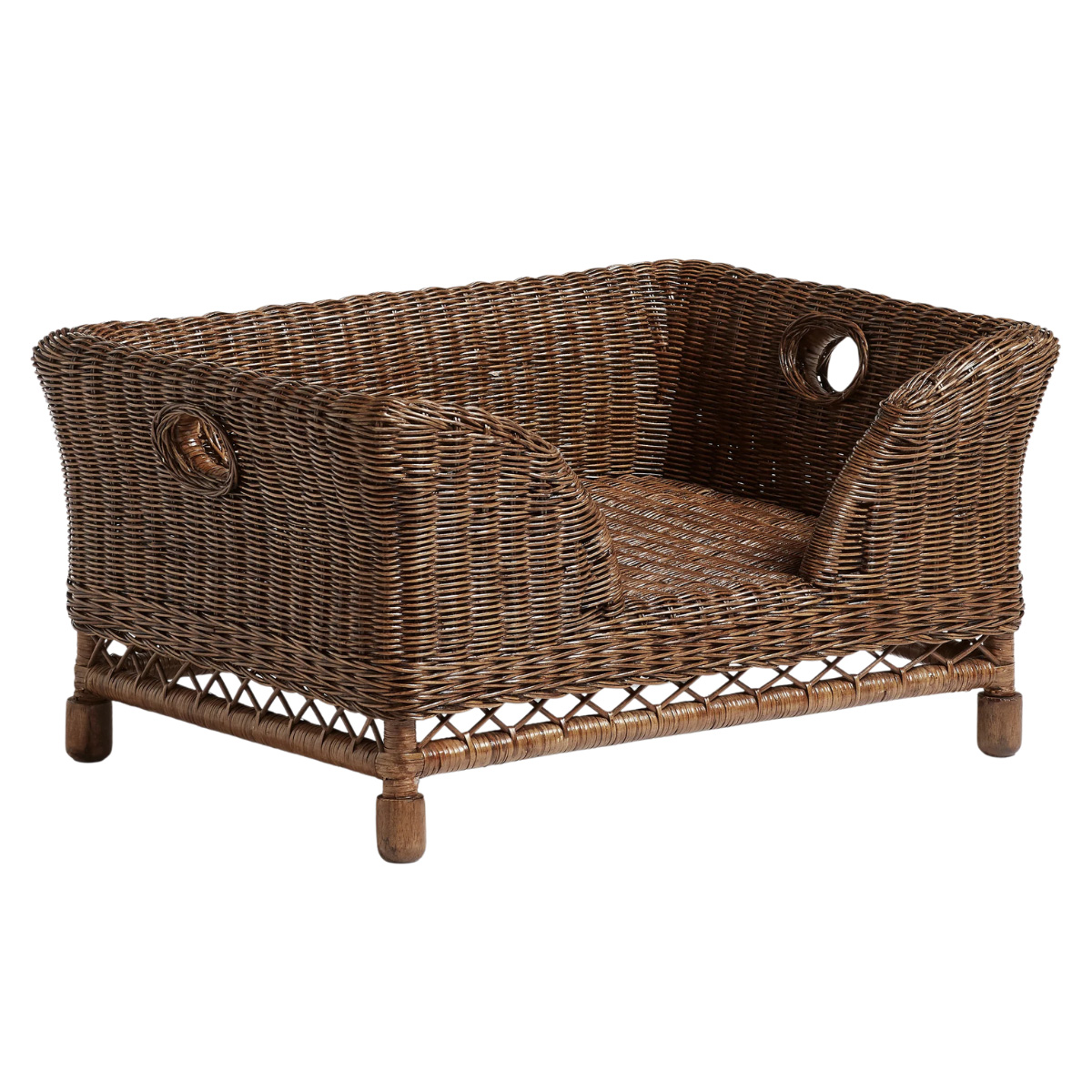 oka rattan brown pet bed