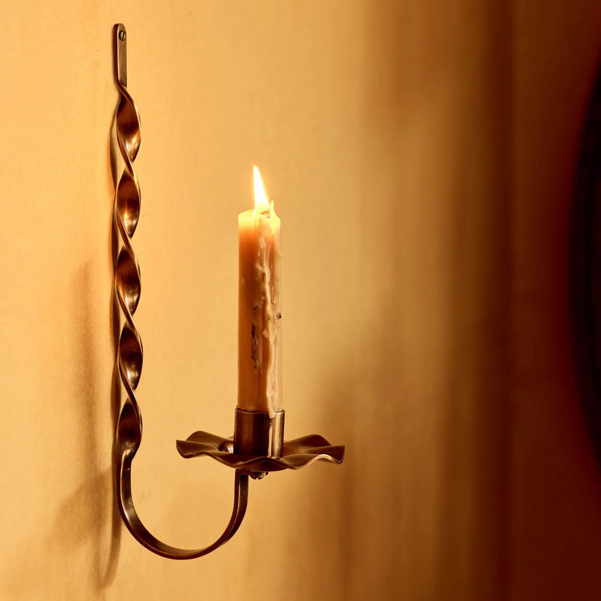 brass candle holder sconce