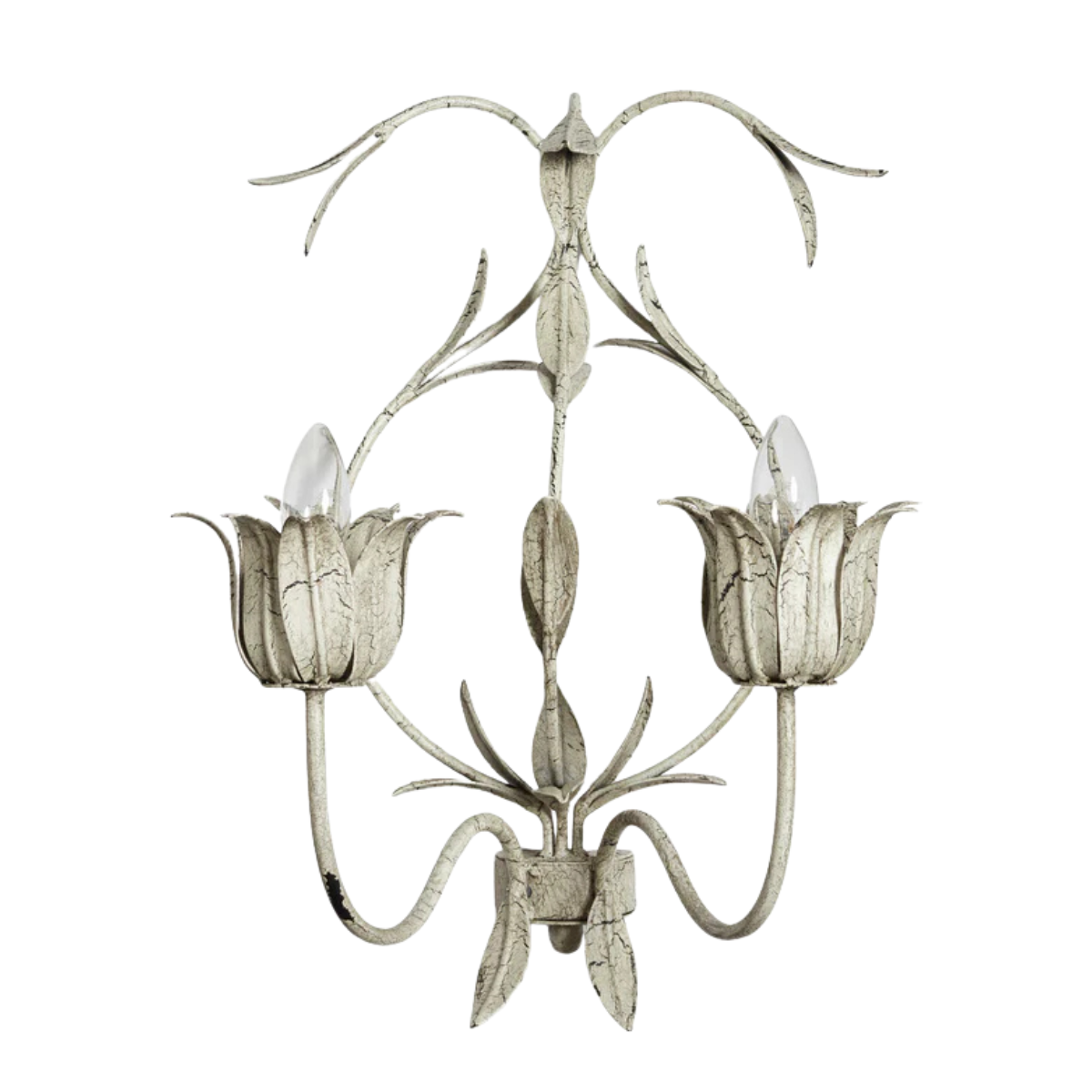 Double floral metal double wall light