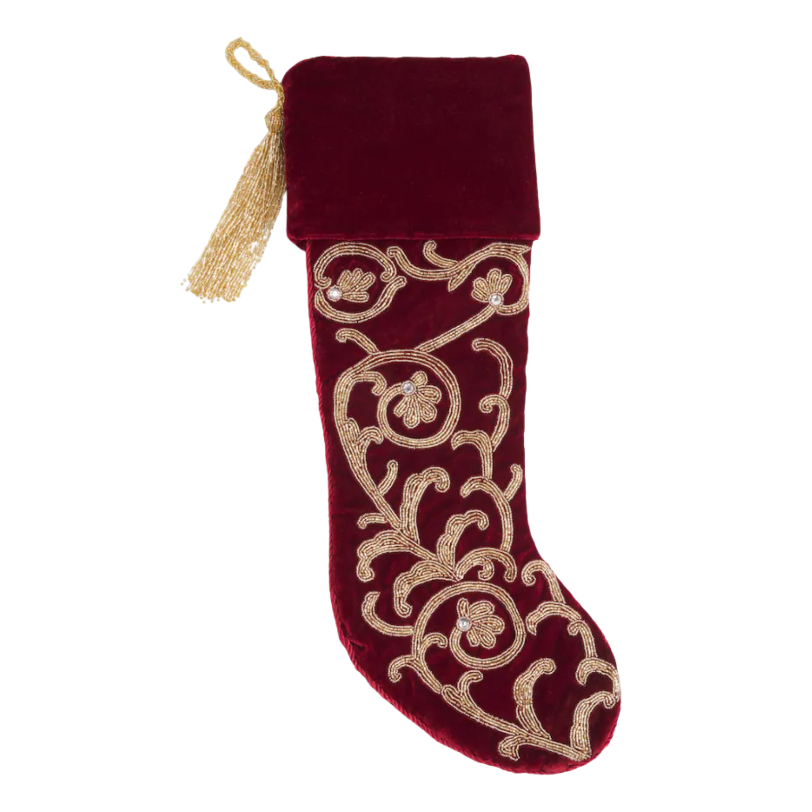 dark red velvet xmas stocking