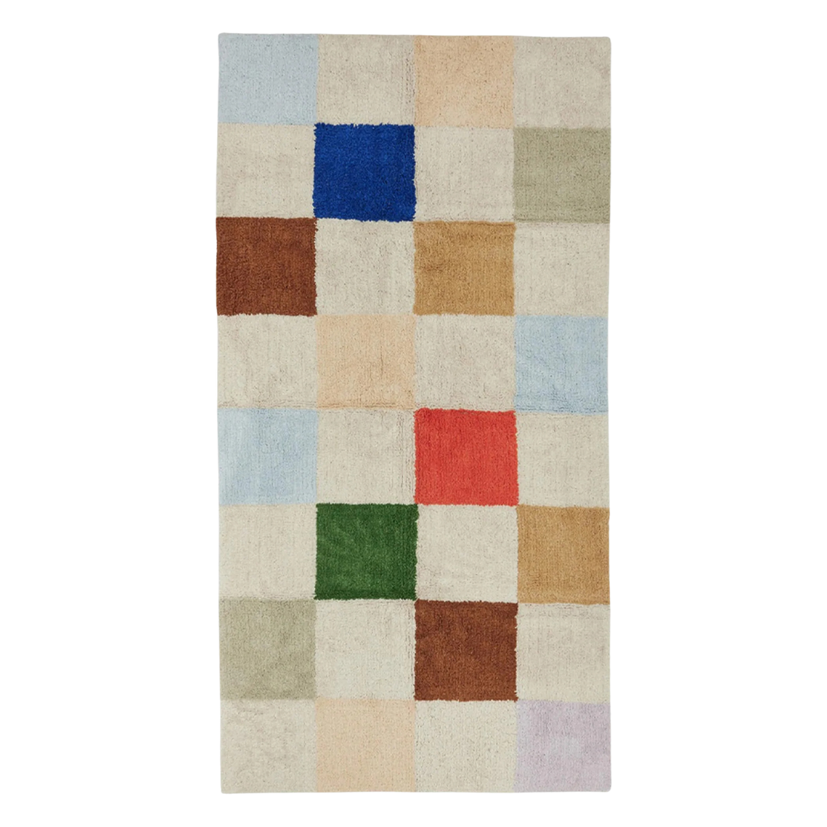 colourful checkerboard kids rug