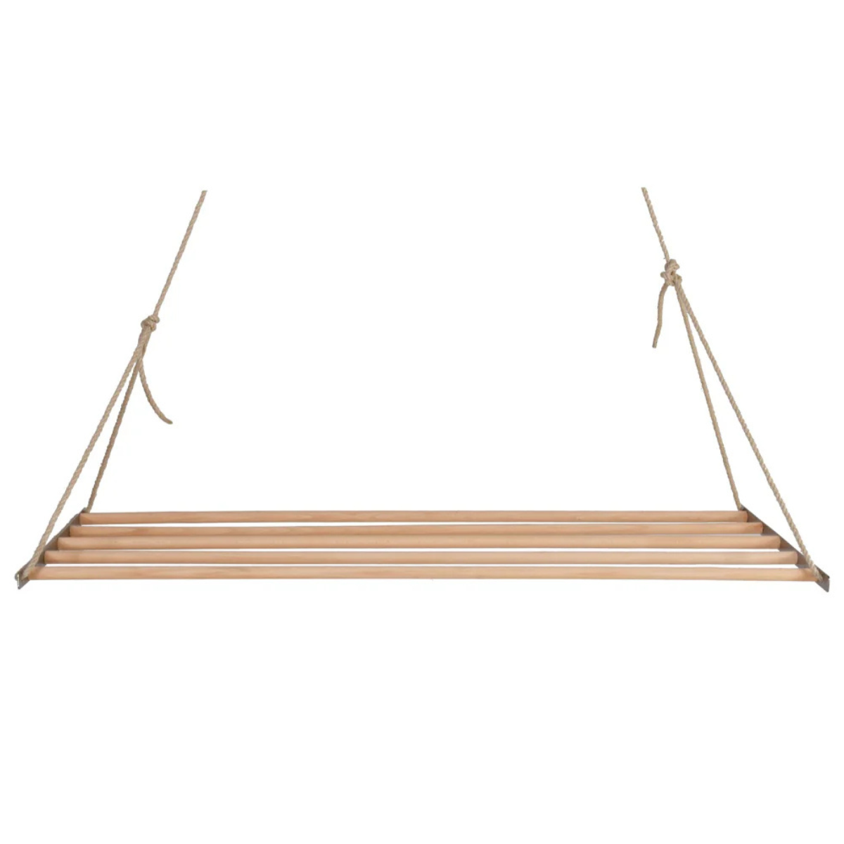 a wooden ceiling clothes airer