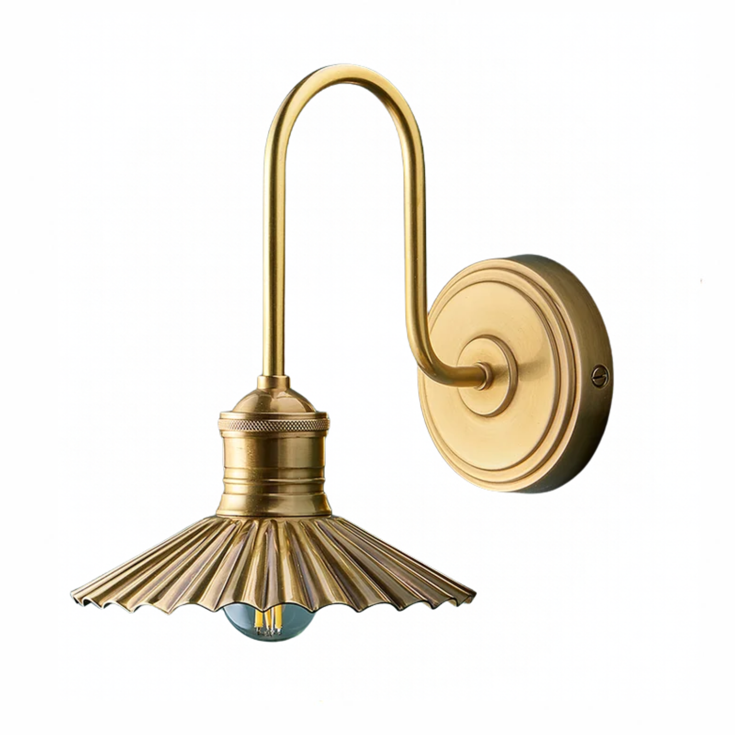 brass ribbed sconce