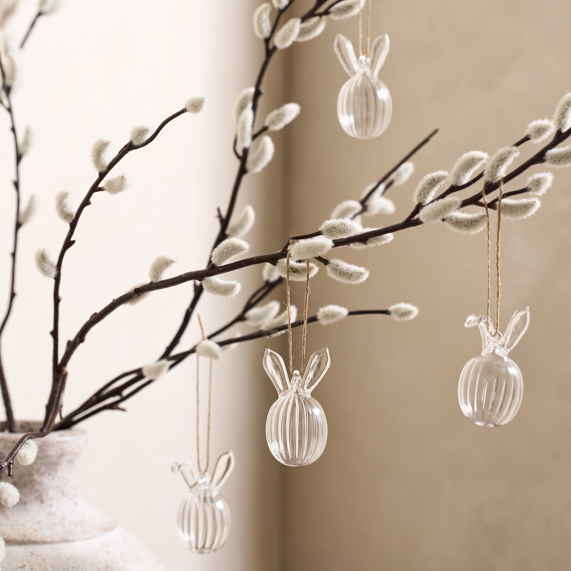 glass bunny hanging decorations