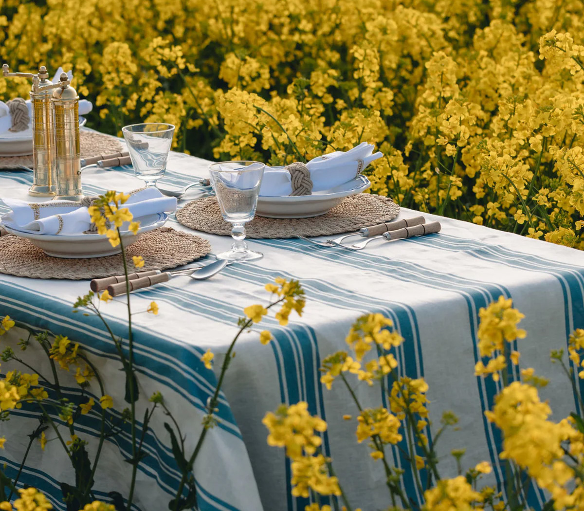 linen tablecloth table runner and napkins