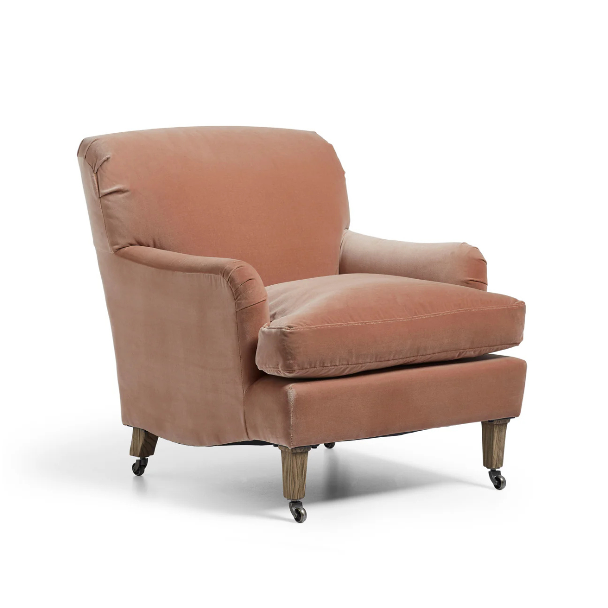 pale pink velvet armchair