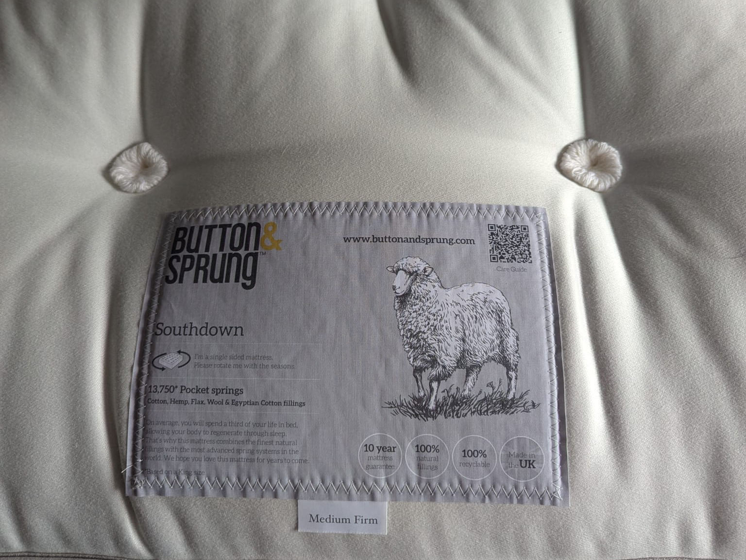 button & sprung mattress review