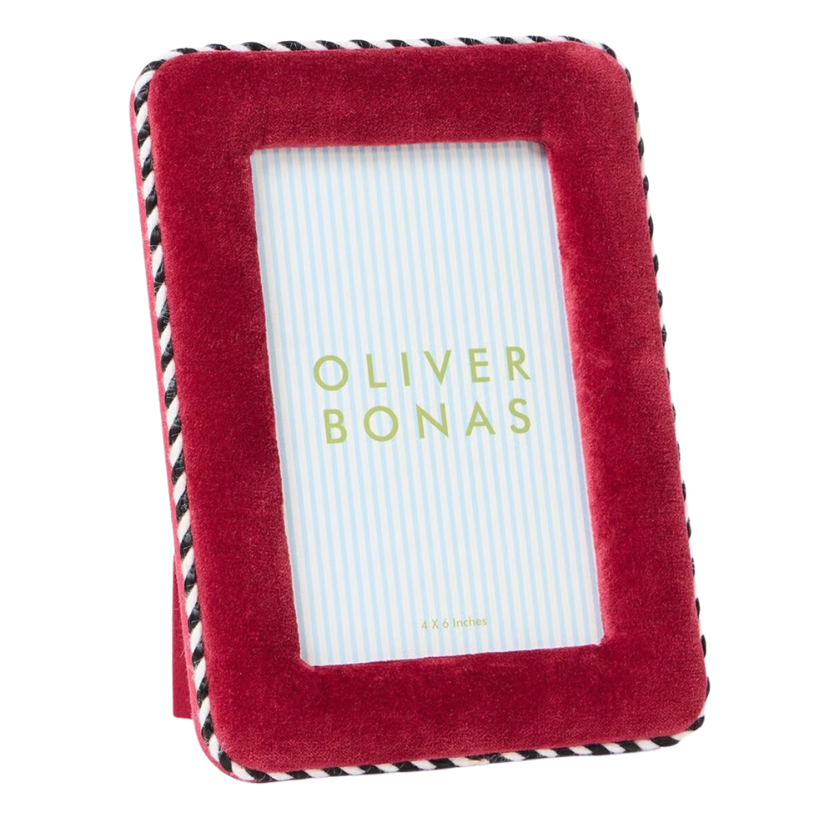a red velvet photo frame on a white background