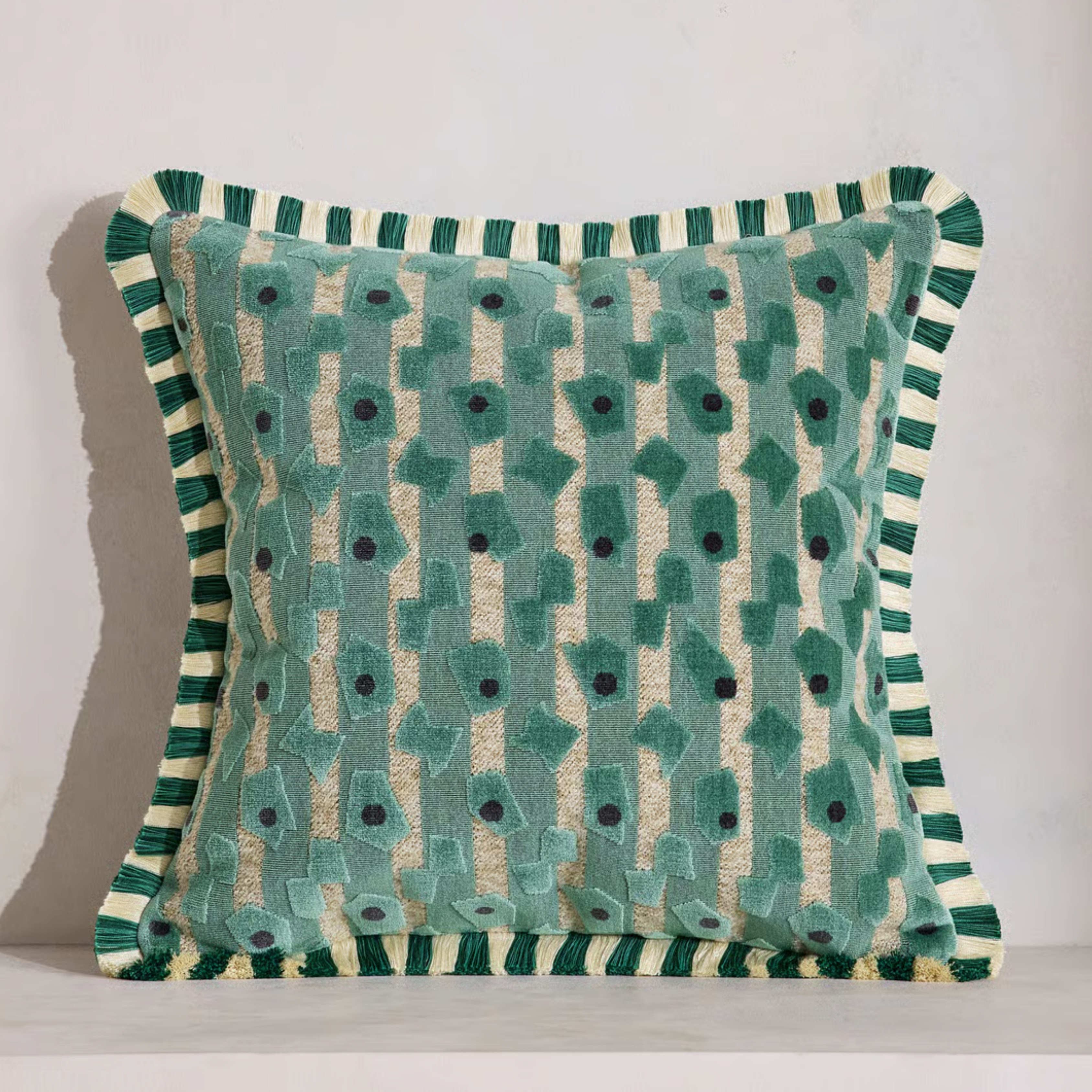 soho home Jeremiah Square Cushion pictured green luxury decorative cushion