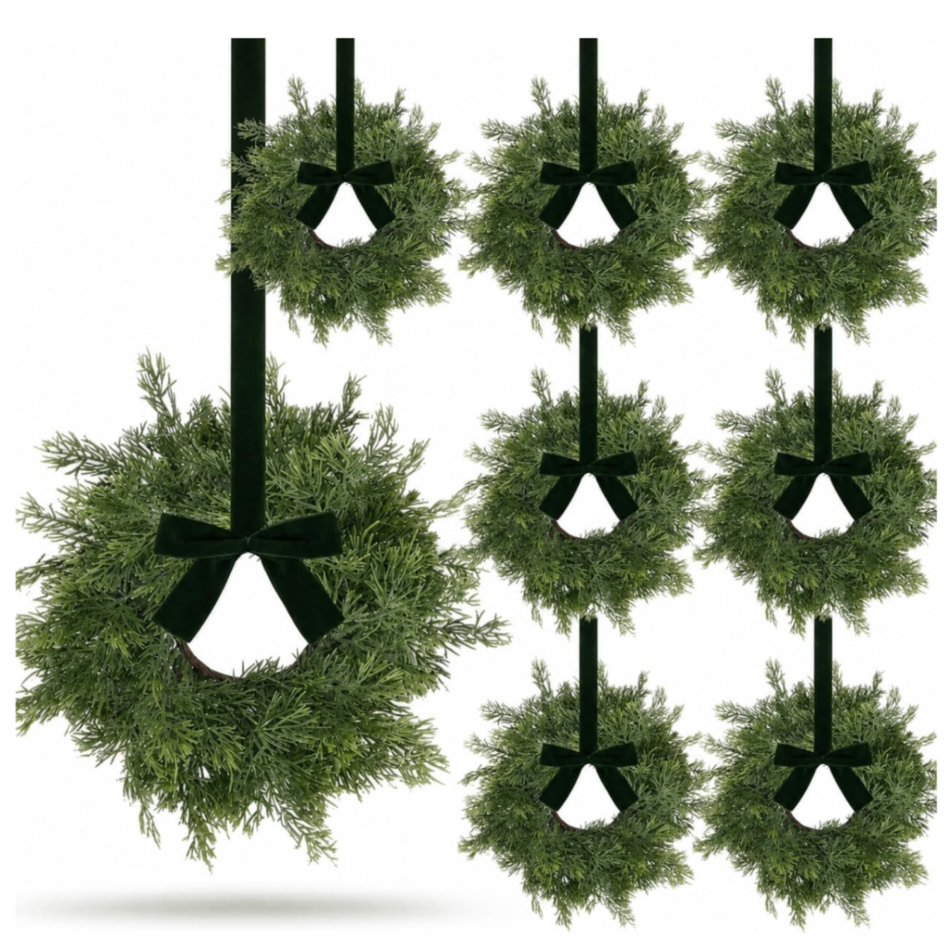 8 PCS Mini Real Touch Christmas Wreaths
