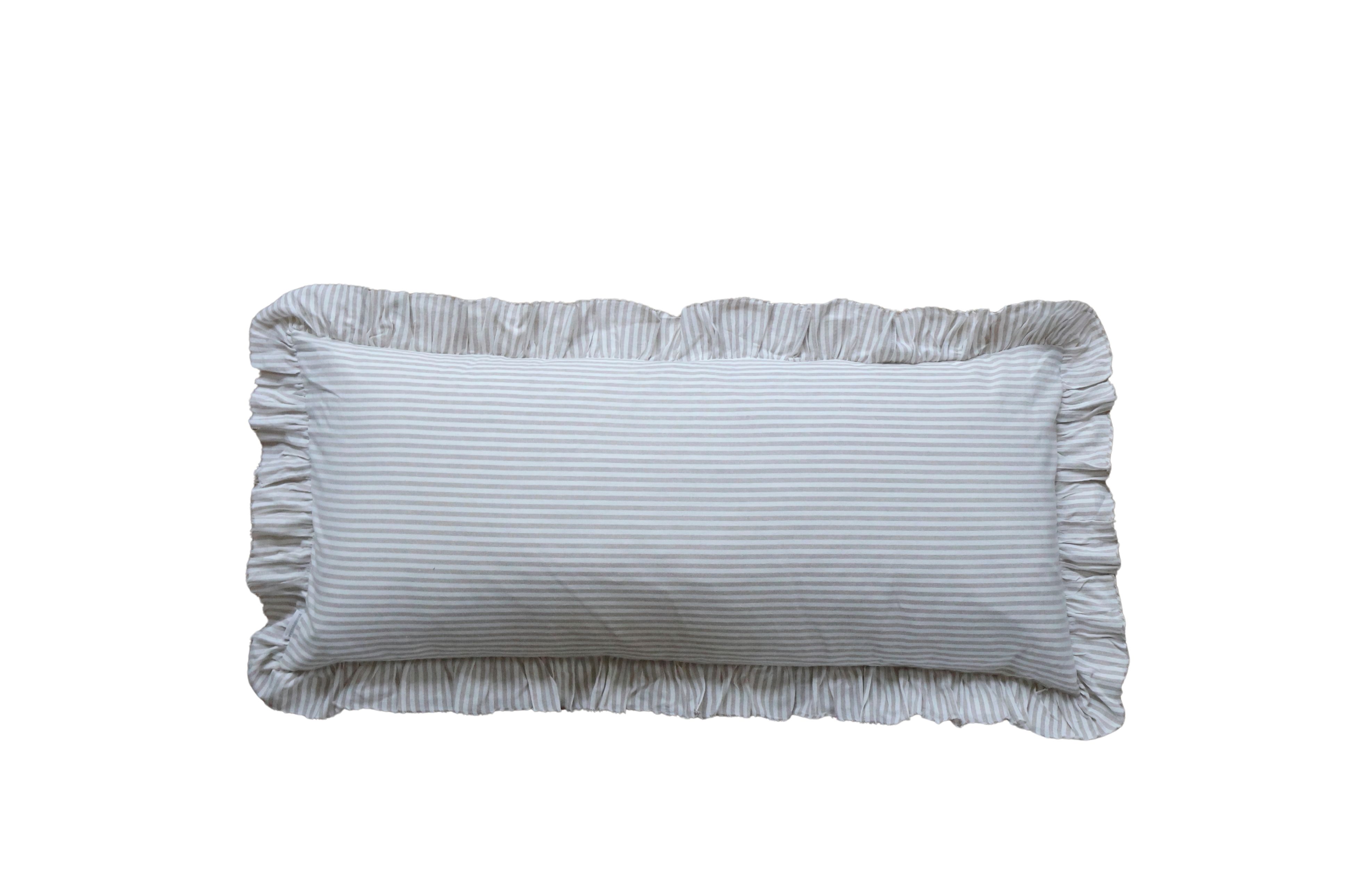 French Bedroom Ruffles & Lines Long Lumbar Cushion