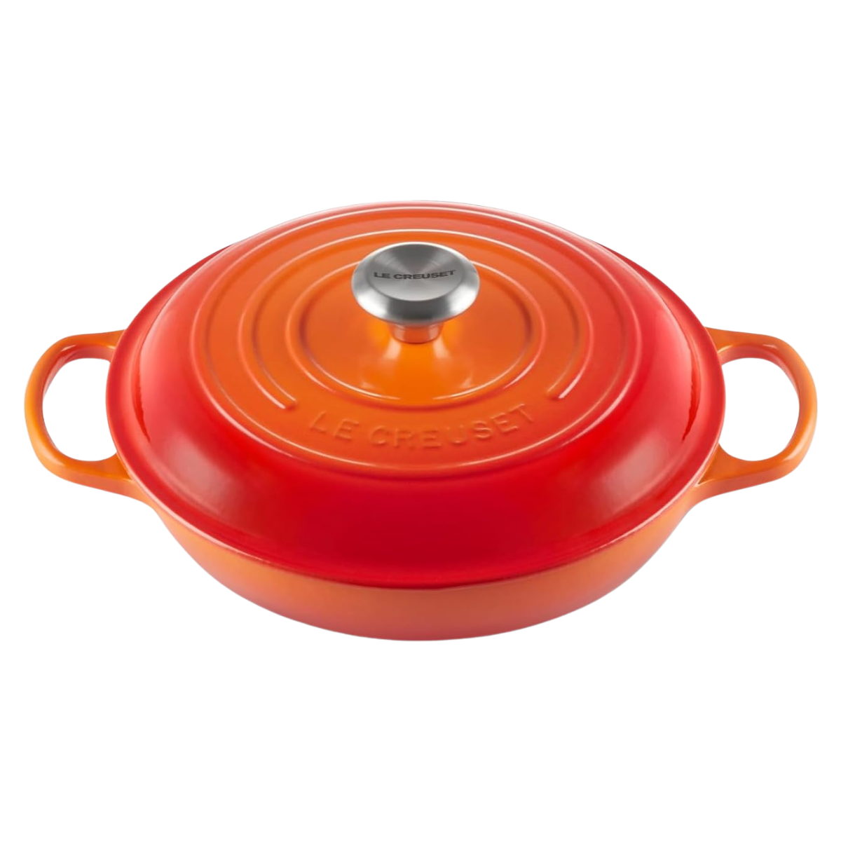 orange le creuset casserole dish
