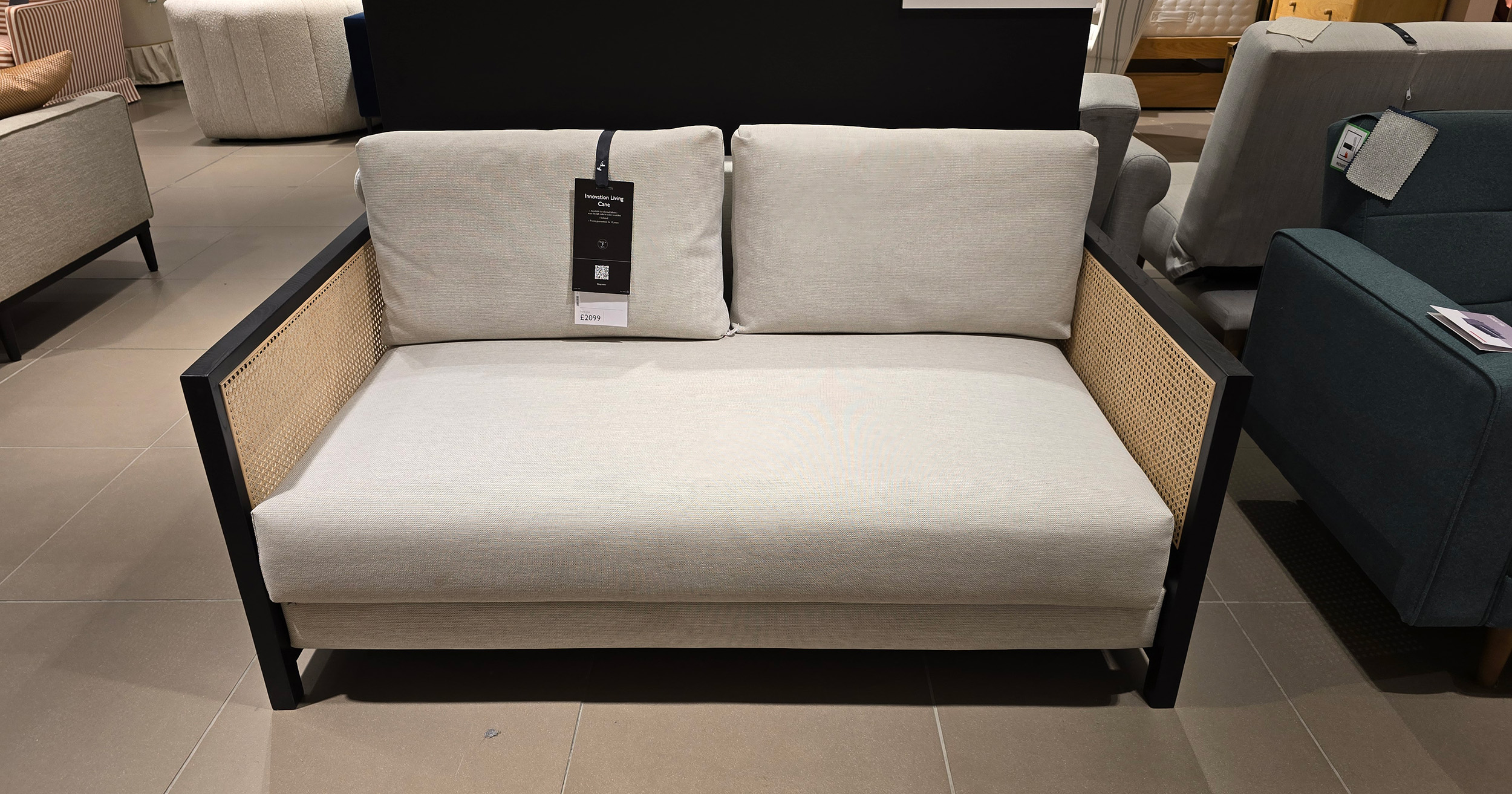 innovation living Cane Sofa Bed pictured in store