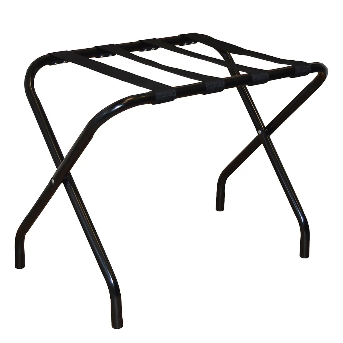 black metal luggage rack