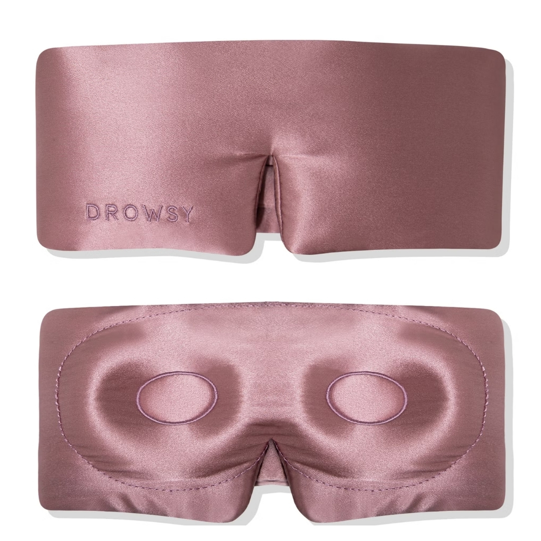 Drowsy Damask Rose Eyelash Protecting Sleep Mask in pink pictured on a white background