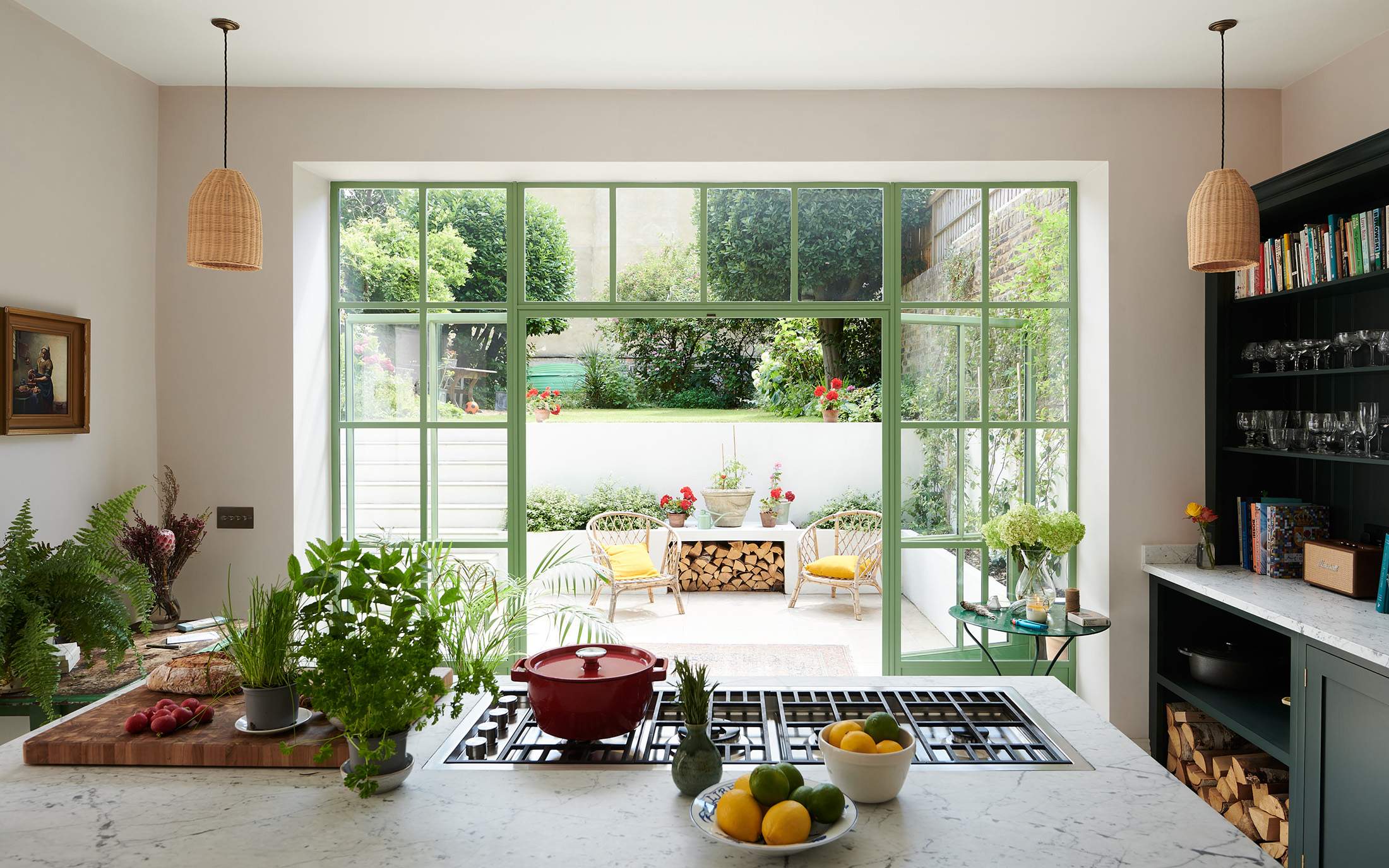 green kitchen doors