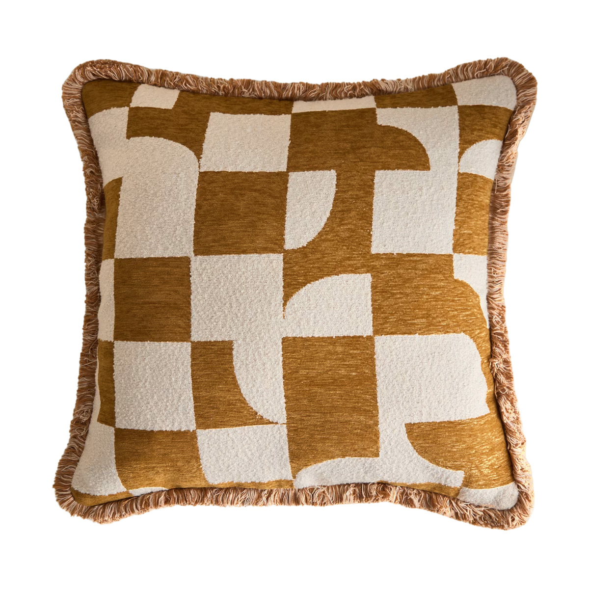 GEOMETRIC MUSTARD CUSHION