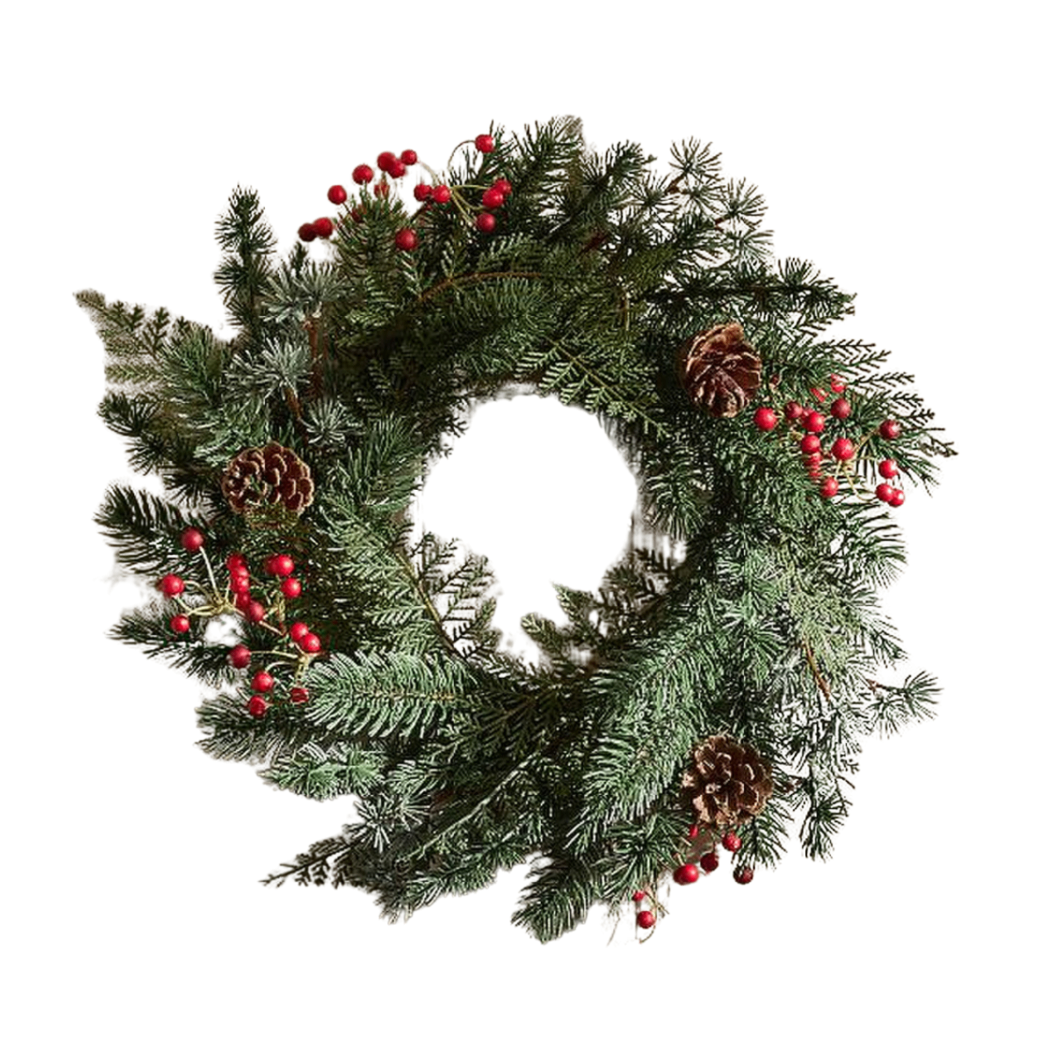 christmas wreath with red berries