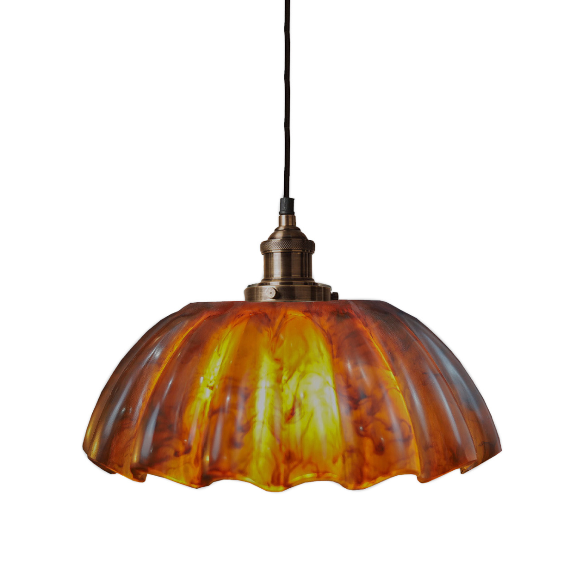 Amber Scalloped Pendant