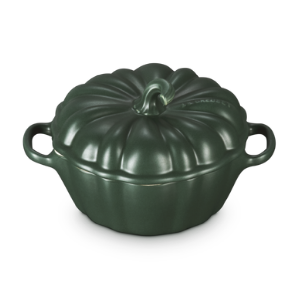 le creuset forest green small pumpkin casserole dish