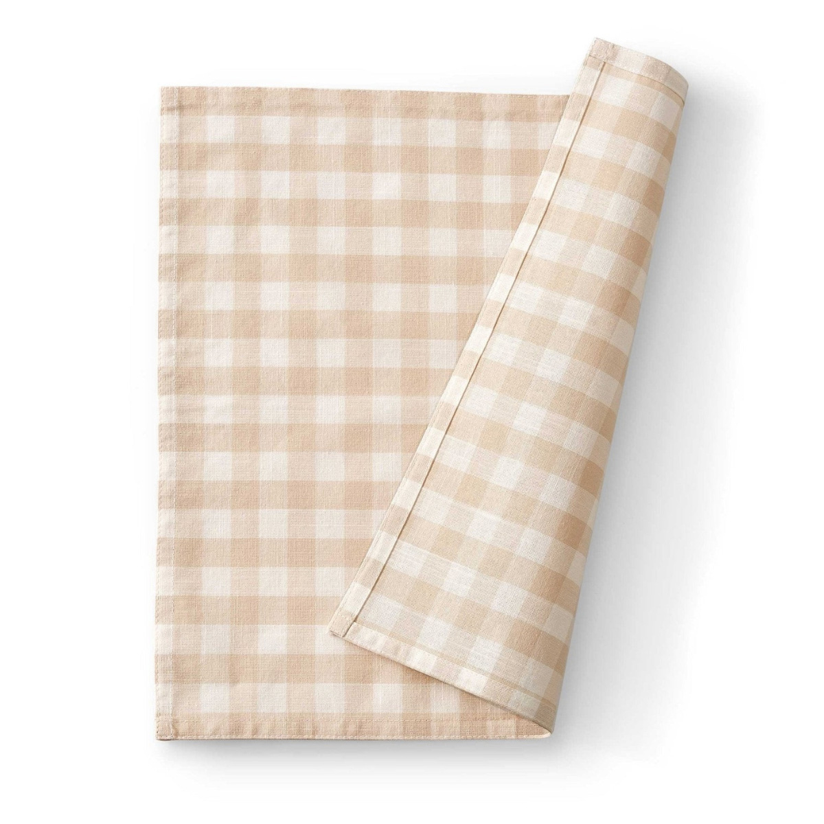 neutral gingham linen napkin