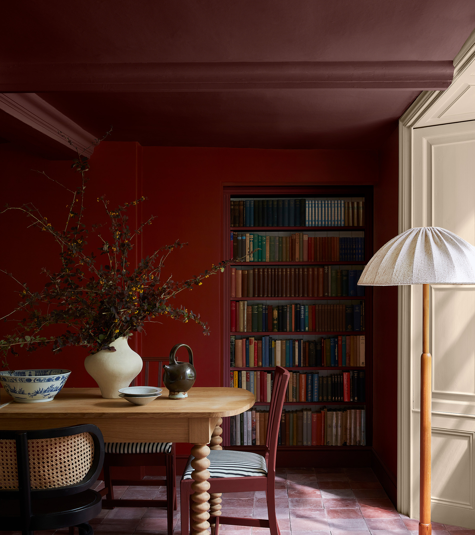 red dining room