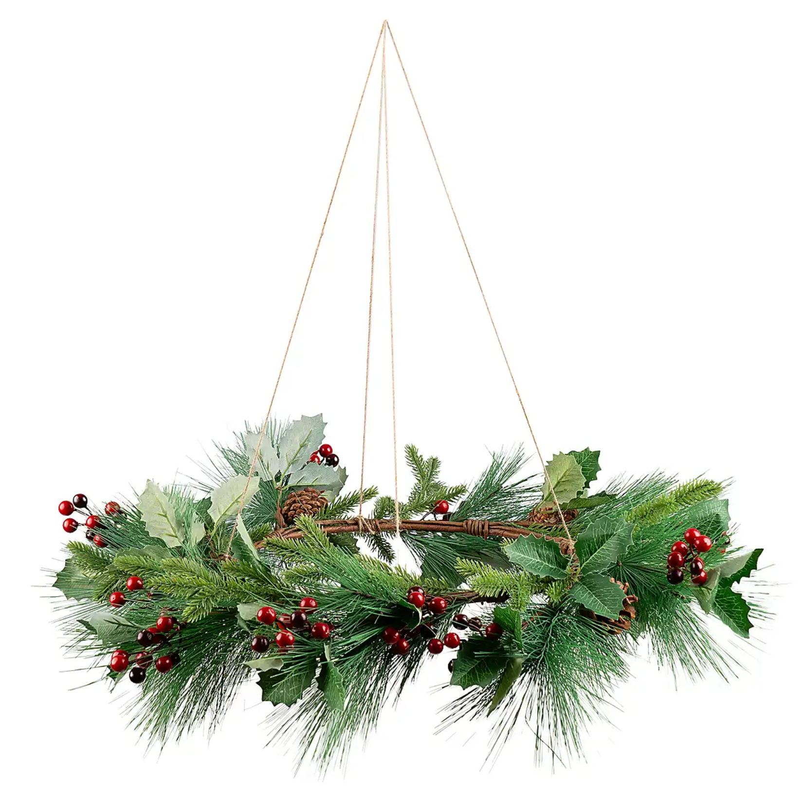 hanging wreath with berries