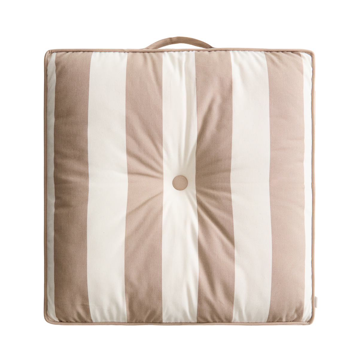 a beige and white stripe floor cushion
