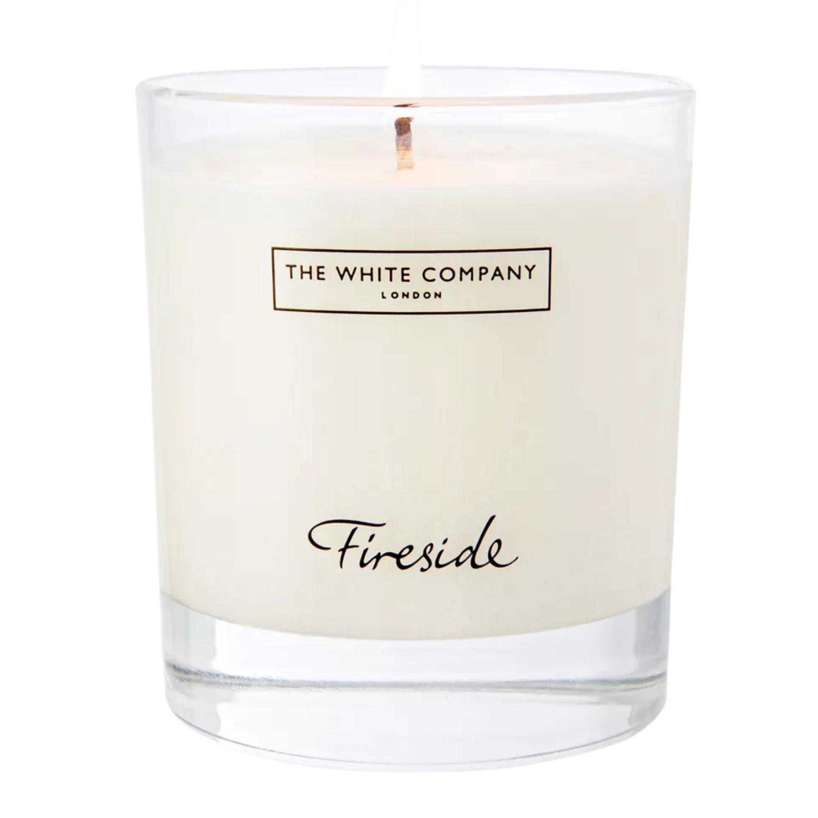the white company fireside candle on a white background