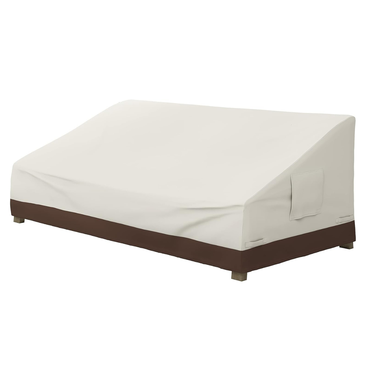 a white and brown outdoor furniture cover
