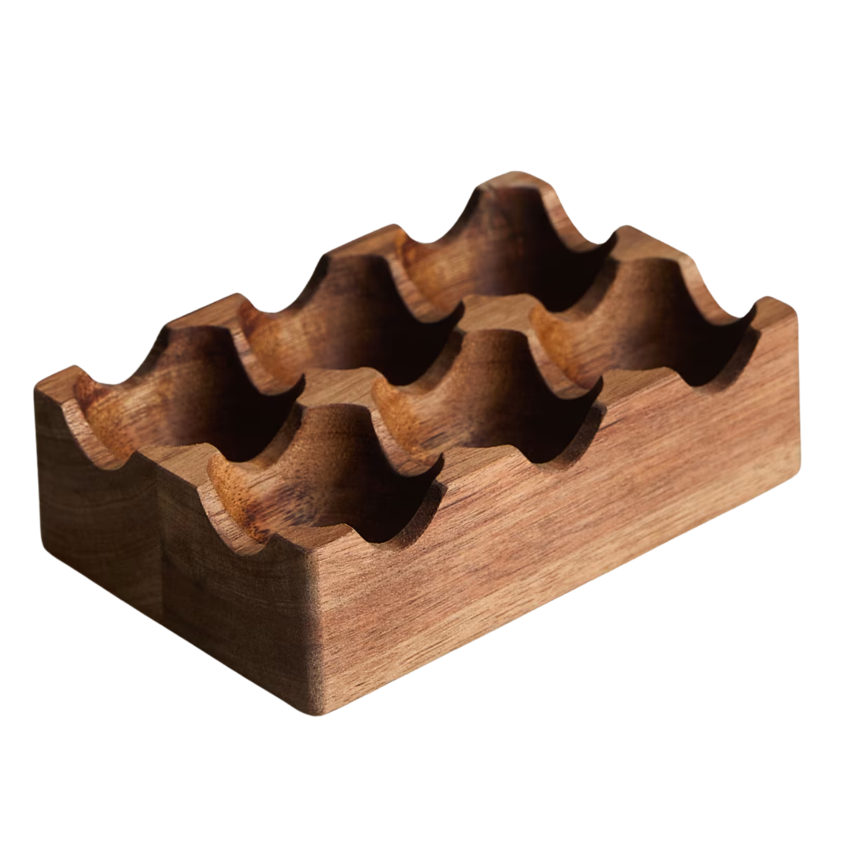 brown WOODEN egg storage tray