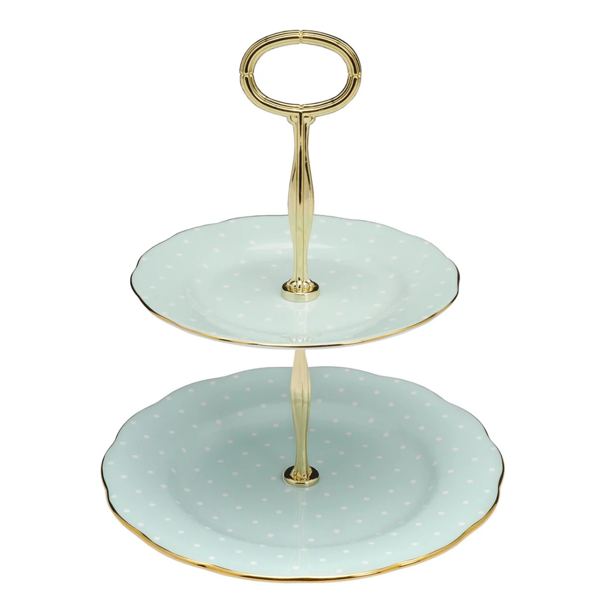 Wedgwood Royal Albert Polka Rose Vintage 2 Tier Cake Stand