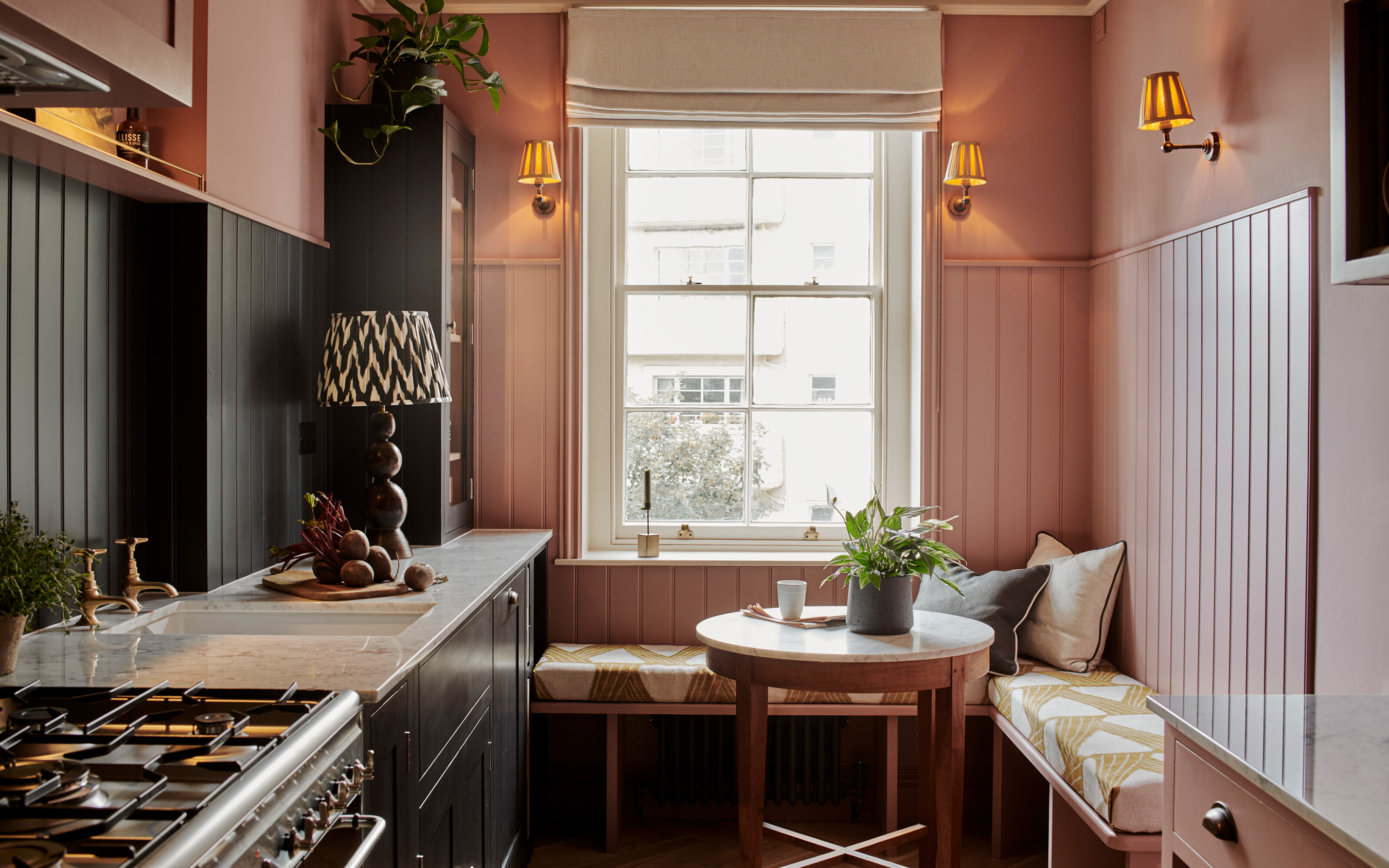 small pink kitchen