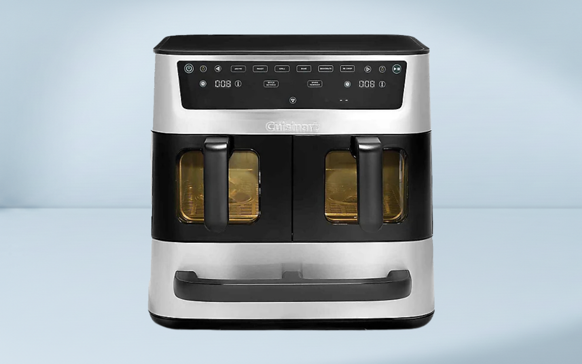 silver and black cuisinart three drawer air fryer