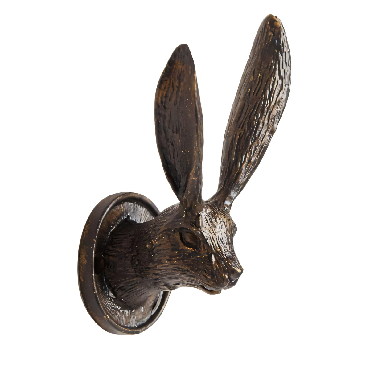 a bronze hook in the shape of a hares head