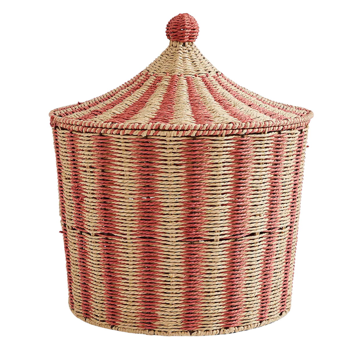 coral stripe circus storage basket