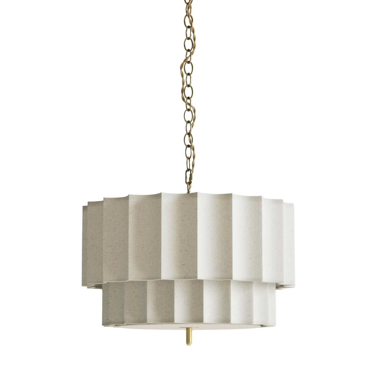 a large fluted line  cream pendant shade