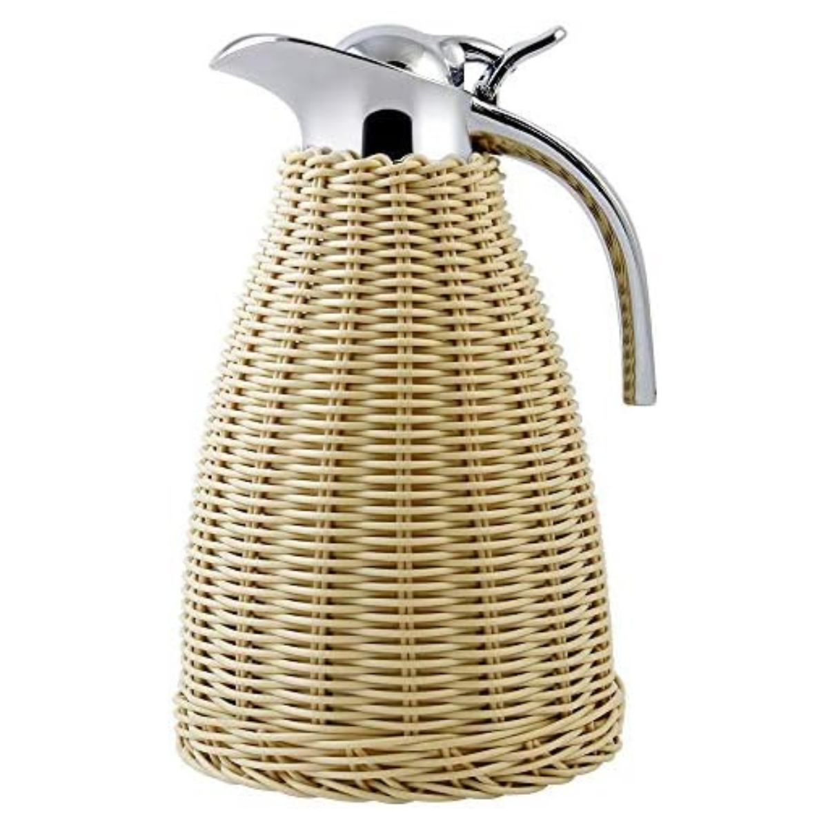 a steel and rattan jug
