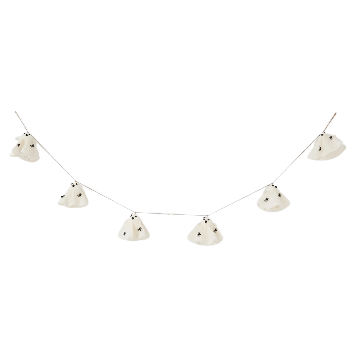 a white velvet ghost garland