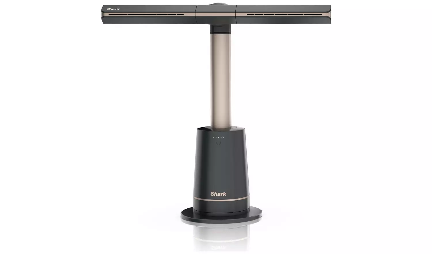 a black and silver shark turboblade fan