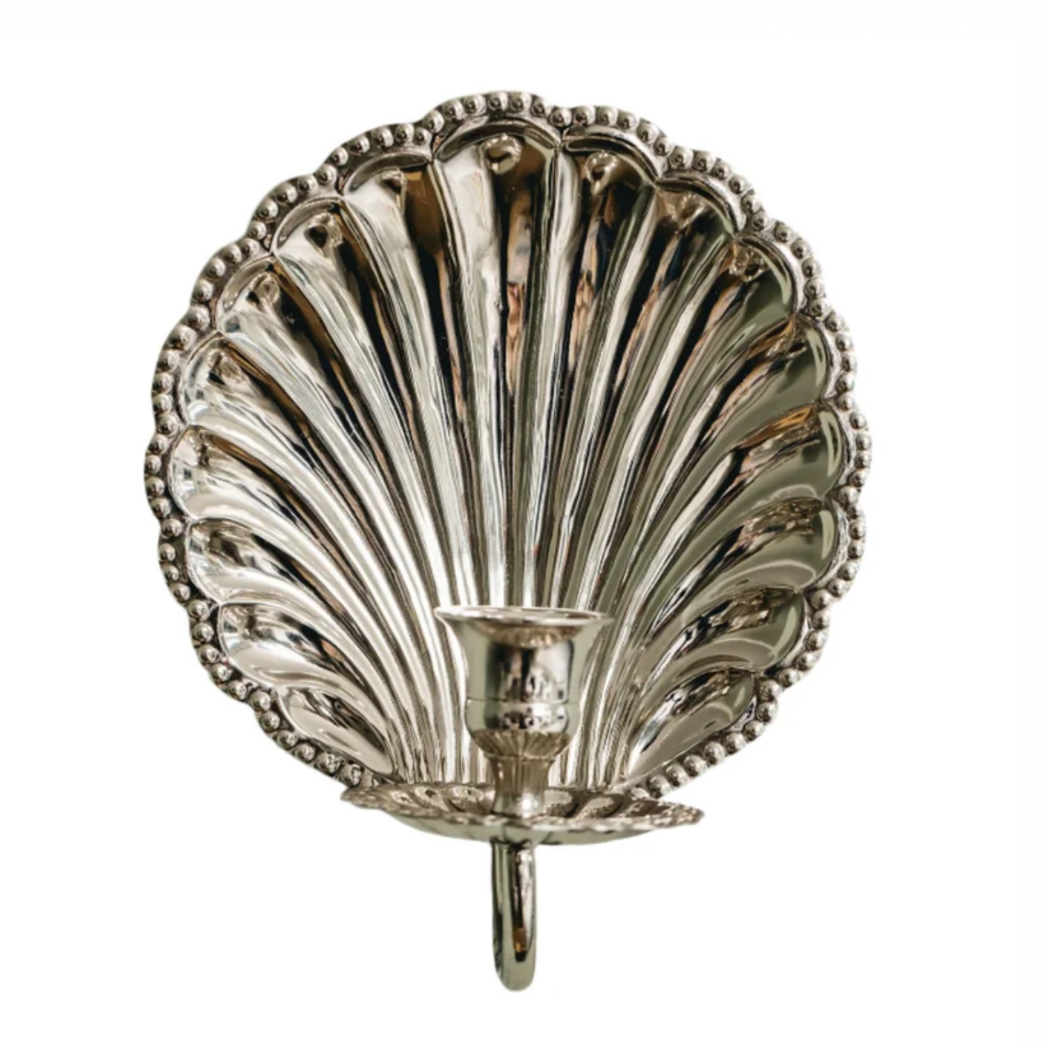 chrome shell candle wall sconce