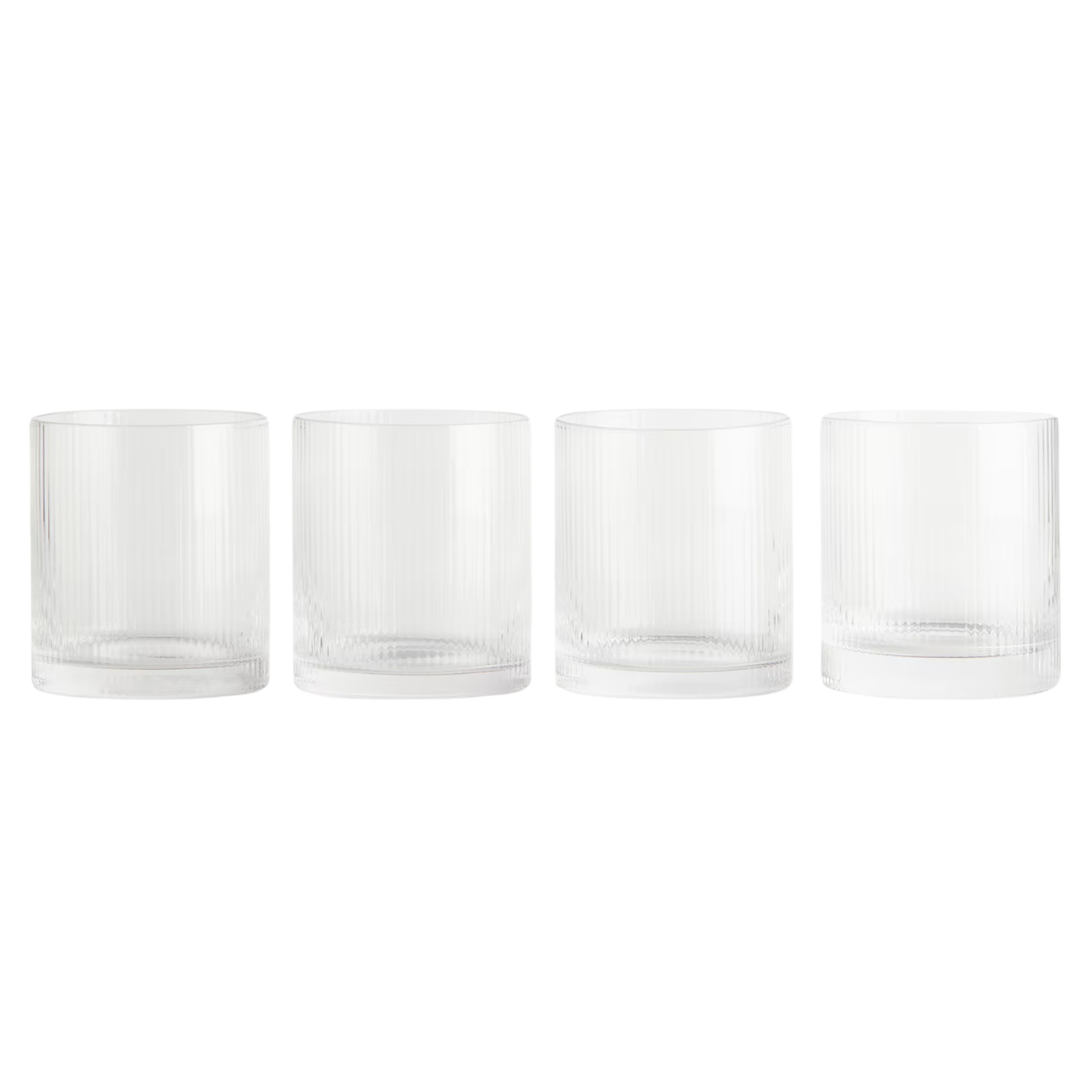 set of 4 ribbed tumblers
