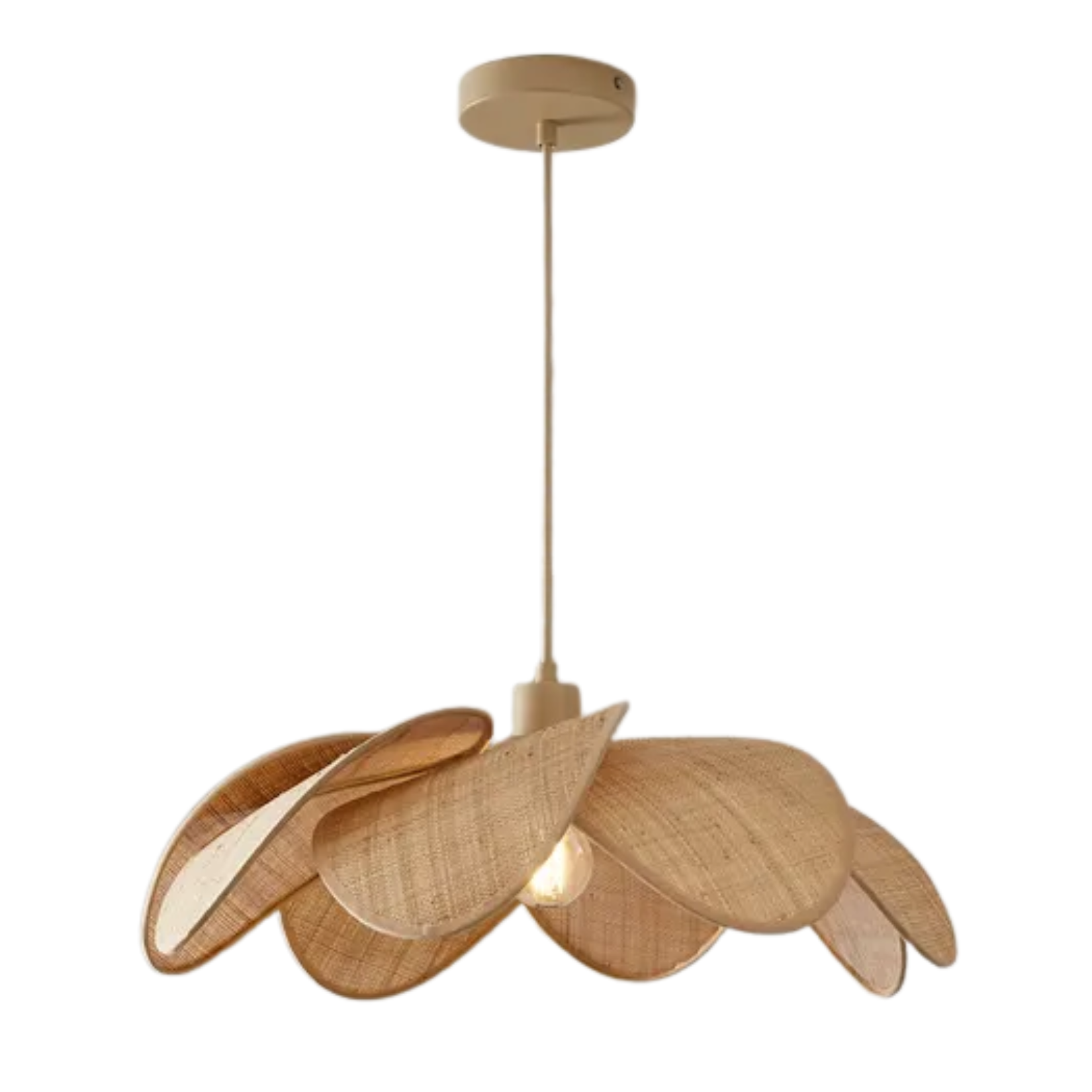rattan petal pendant light