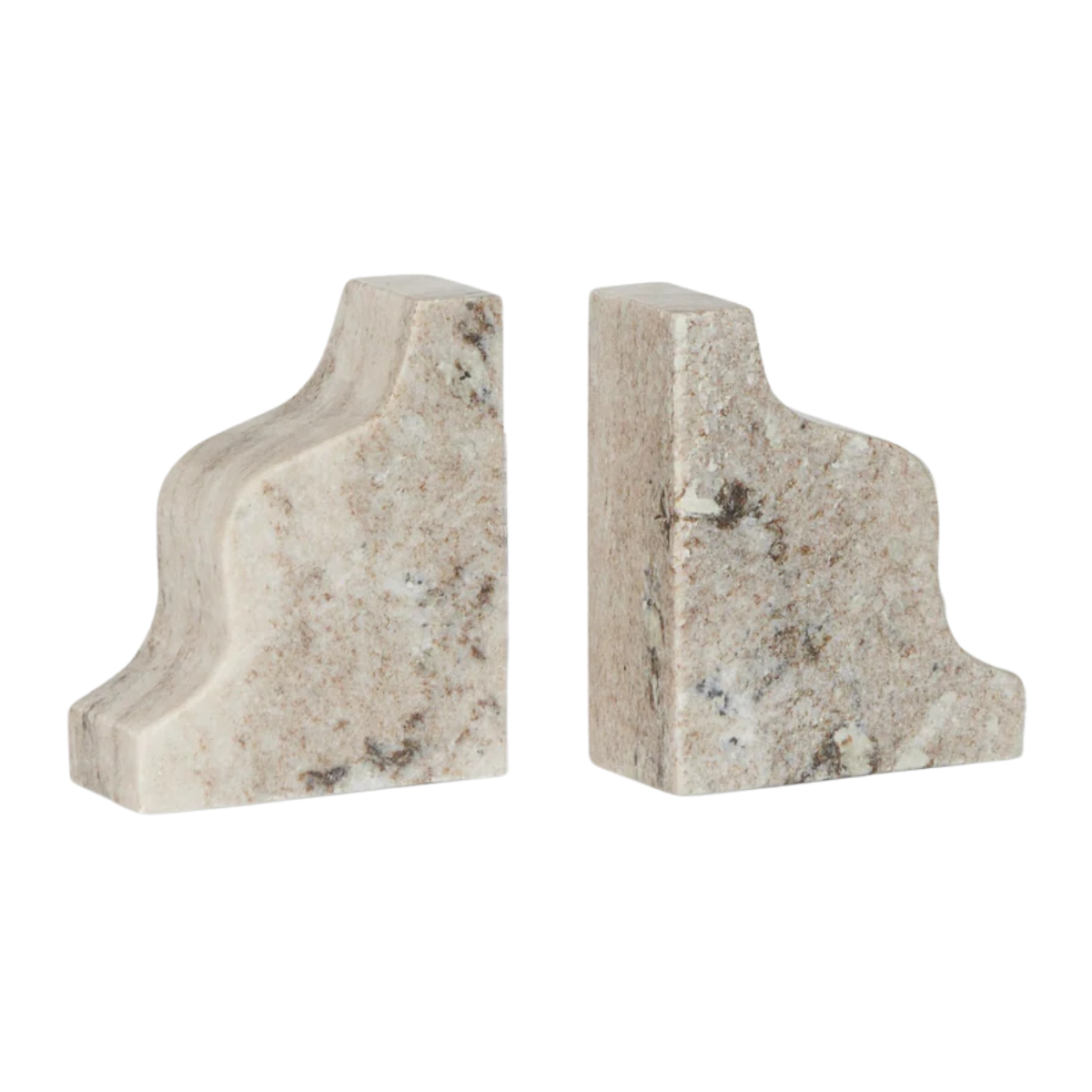 grey marble wavy bookends