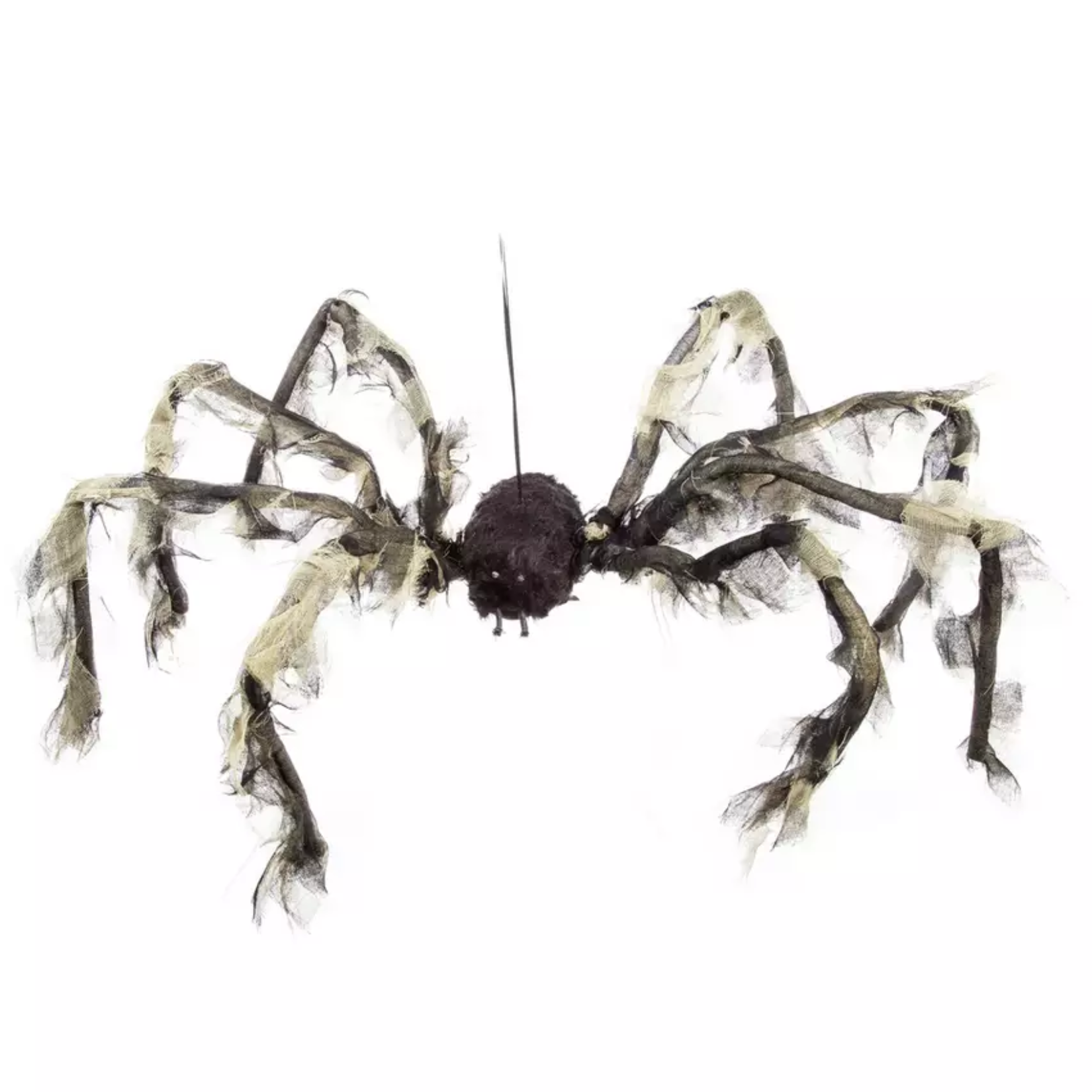 black and white hanging spider halloween decoration
