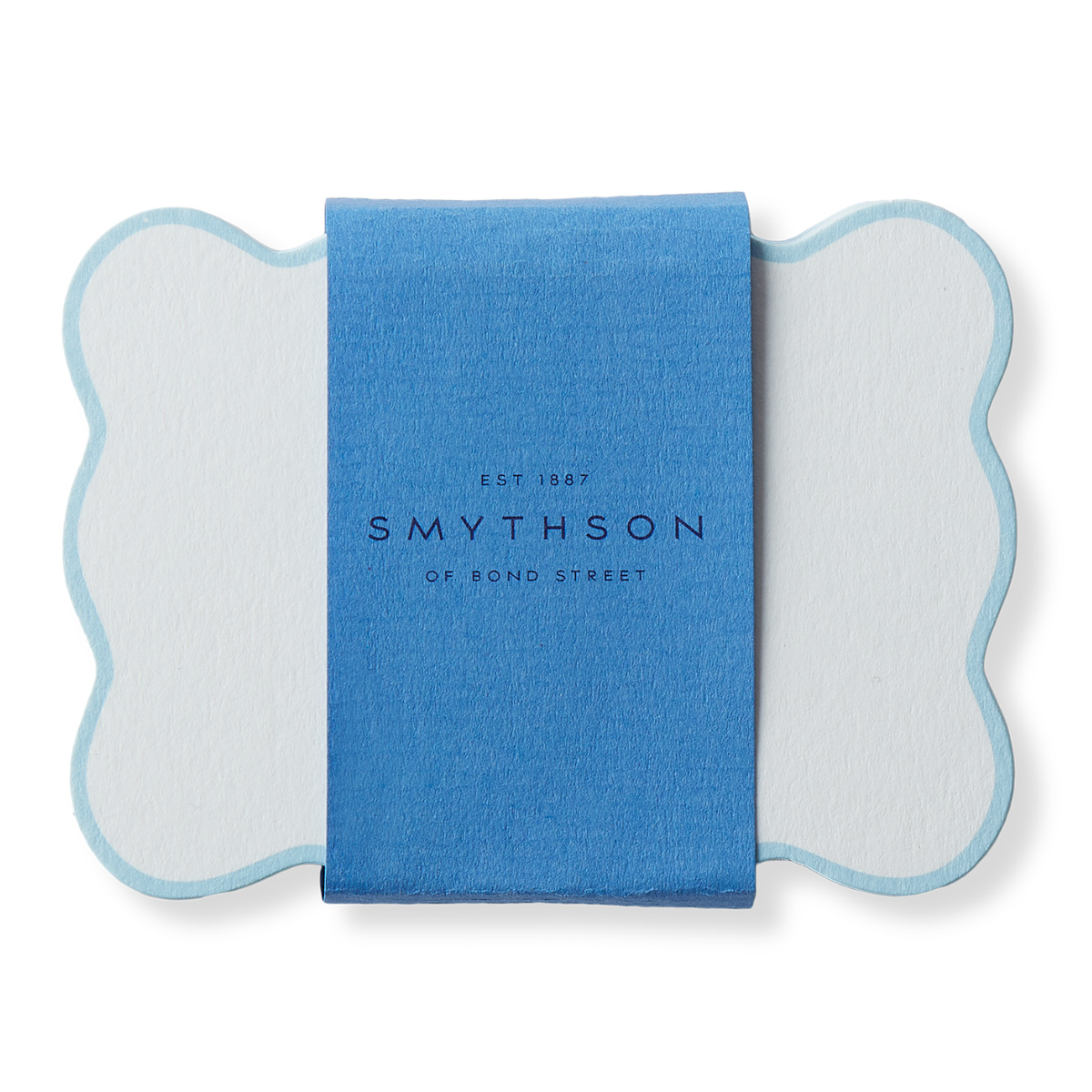 pale blue scallop edge place name cards